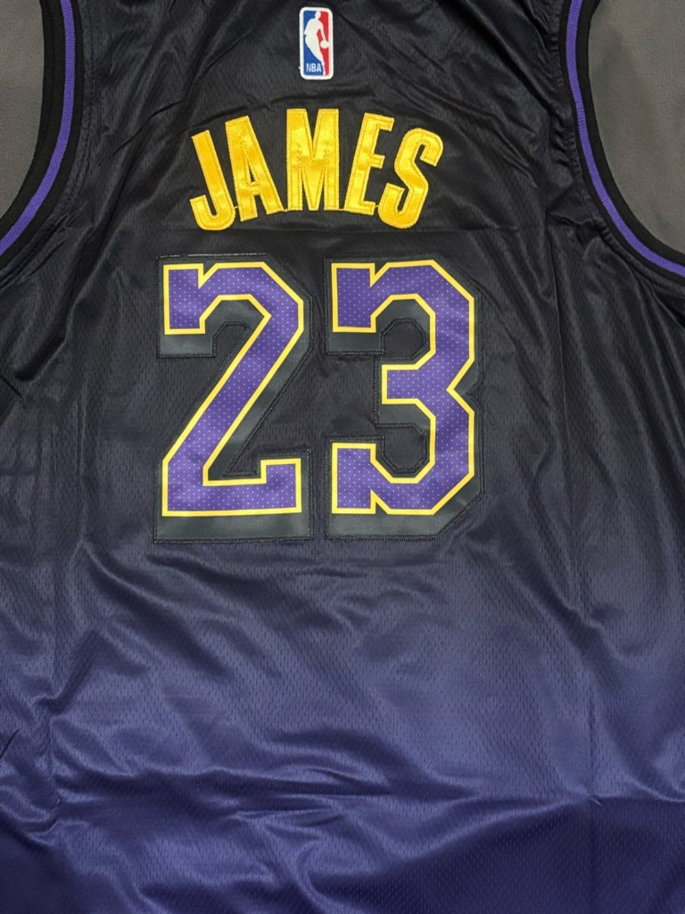 NBA Black & Purple Jersey with Gold Lettering - #23